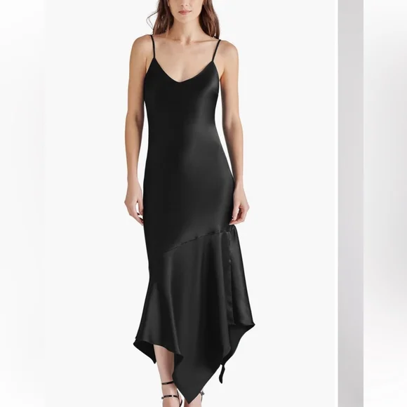 Steve Madden black Lucille satin dress - Picture 2 of 9